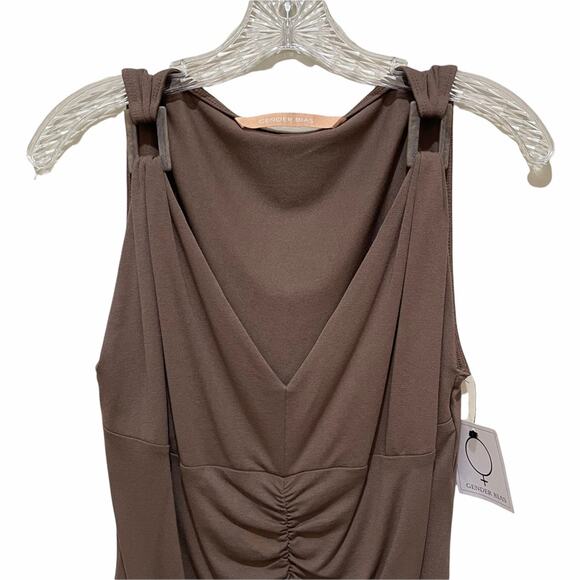 Gender Bias Tank with Two Buckles Coffee Brown Size Large - Picture 4 of 8
